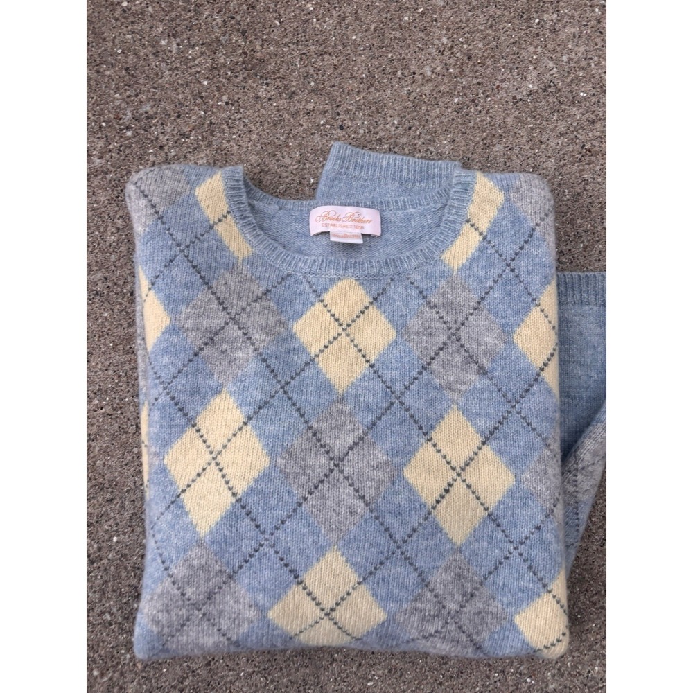 Brooks Brothers Ladies, Small Argyle  Pure Cashmere 80s Retro  sweater preppy